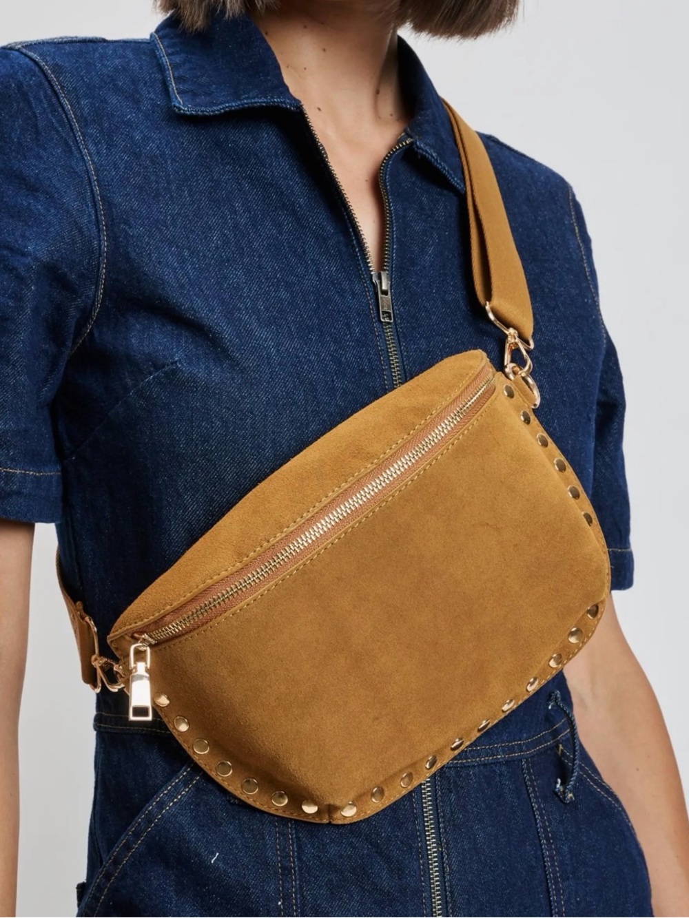 ✨Moda Luxe Gizelle Suede Belt Bag - Tan ✨